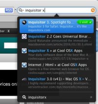 Popup do Inquisitor com resultados da busca.