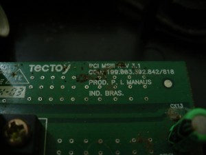 Detalhe de silk na placa-mãe. "PCI MSIII V 3.1"